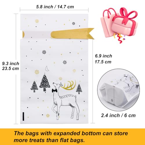 30 Pc Foil Drawstring Christmas Gift Bags Assorted Sizes R19425