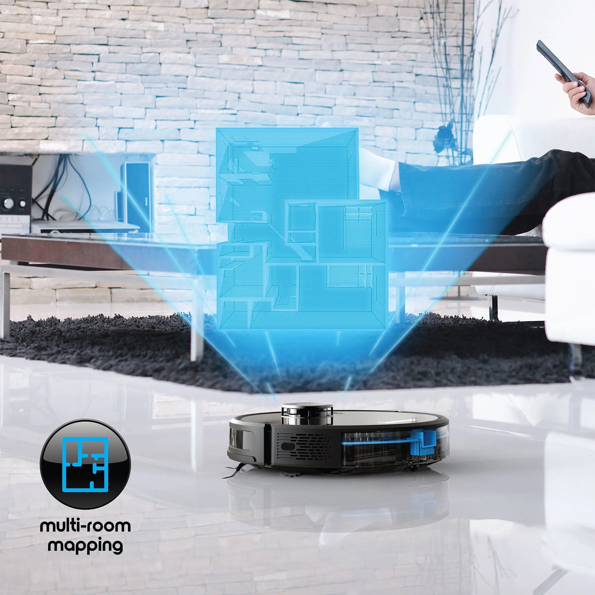 Wi-Fi Laser Mapping Robot Vacuum Cleaner R40822