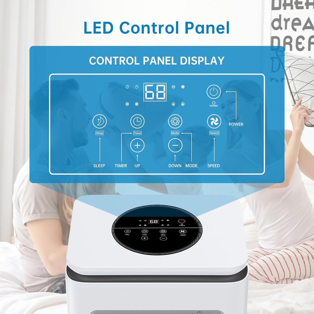 8,000 BTU Portable Air Conditioner with Dehumidifier and Fan Modes, White O6977