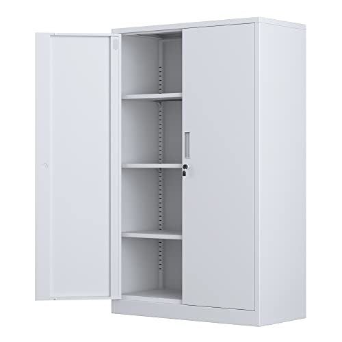 Black 3 Shelf Locking Metal Storage Cabinet A1241