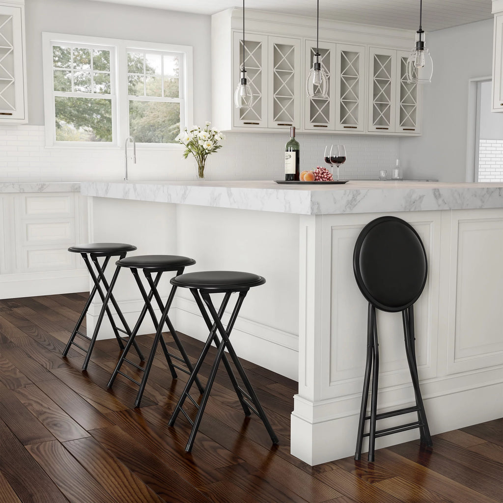 Black 24-inch Folding Stool R2326