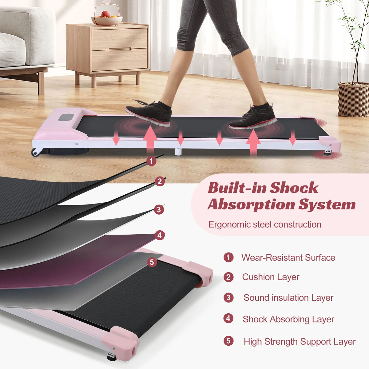 2-in-1 Under Desk Treadmill Walking Pad 2.5HP Z592821