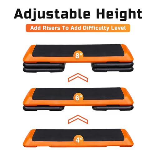 43'' Adjustable Aerobic Step Platform with 4 Stackable Risers Z147