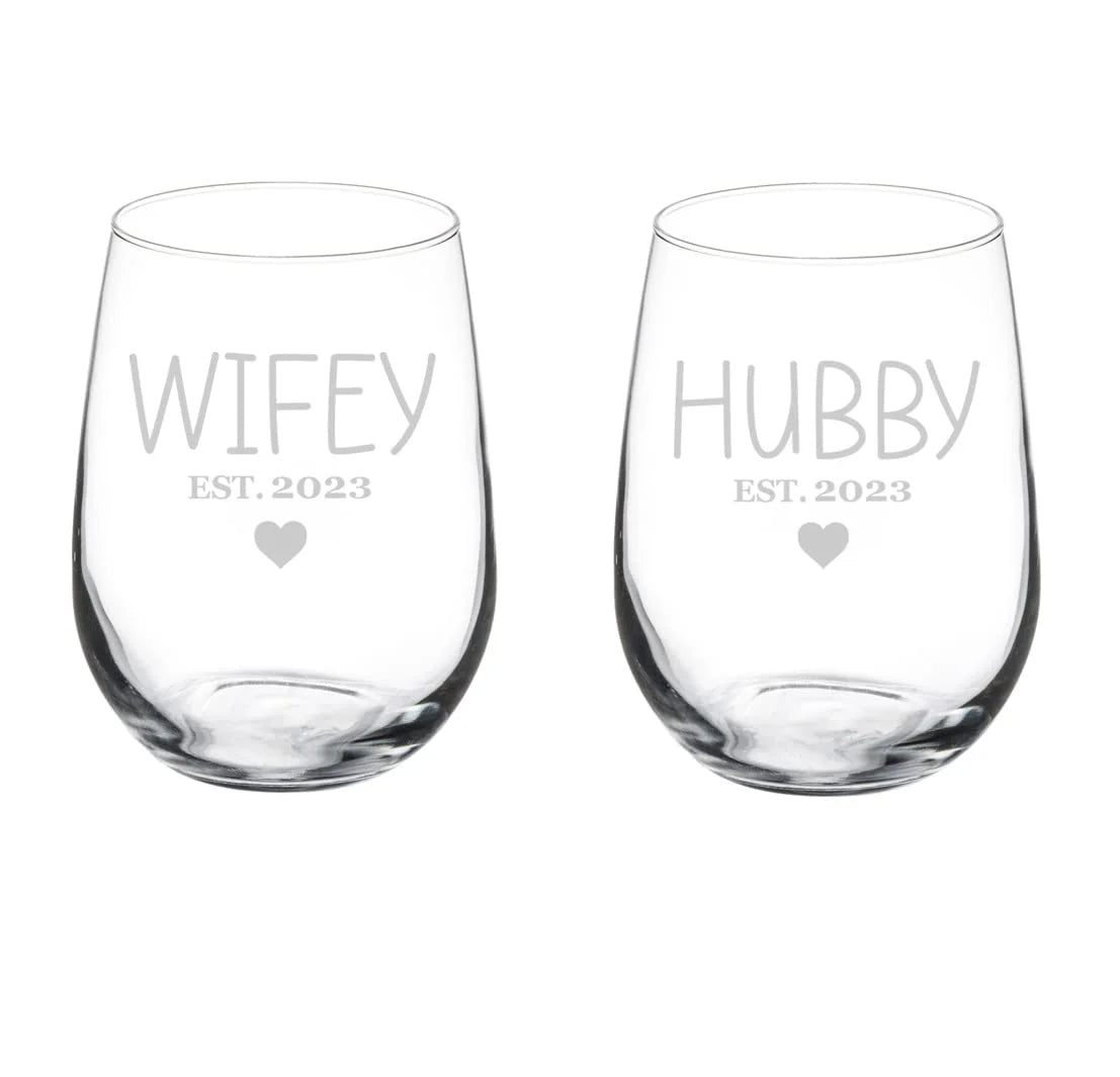 Set of 2 Stemless Wine Glass 17 oz A793