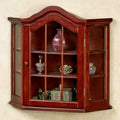Wooden Wall Curio Cabinet Cherry 21 Inches High A355