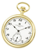 Gold-Tone Plated Stainless Open Face 52mm Pocket Watch R7692