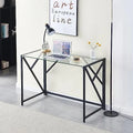 Modern Glass Computer Desk with Stainless Steel Frame Z124866