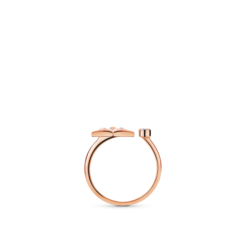 Rose Gold Pink Mother-of-Pearl Diamond Ring X5166