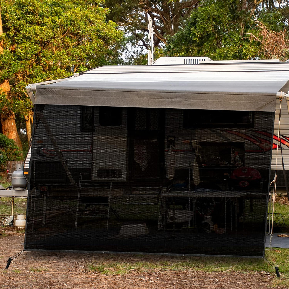 8'X15' Black Mesh RV Awning Sun Shade Screen D4748
