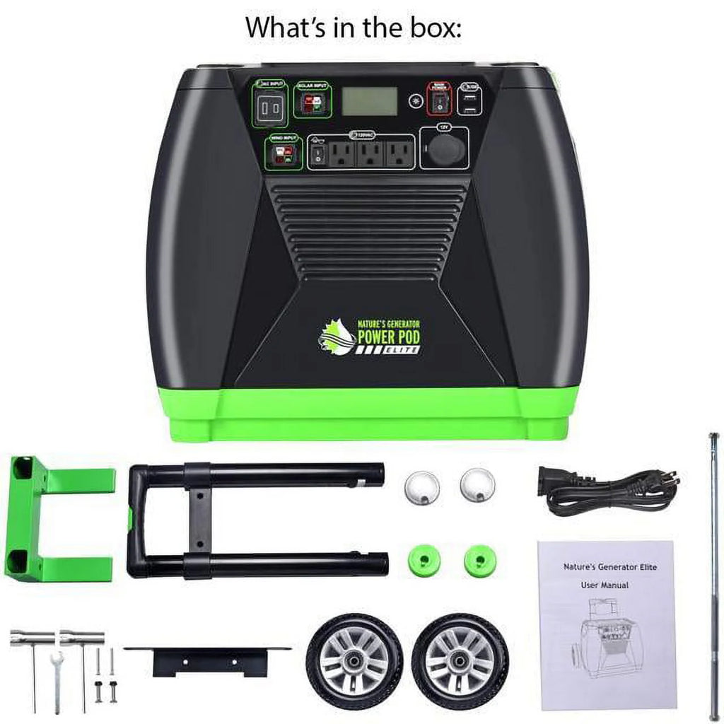 3600W Solar & Wind Powered Pure Sine Wave Off-Grid Generator with 2pcs 100W Solar Panel L483
