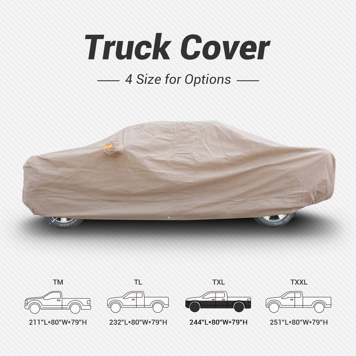 Waterproof Windproof Truck Car Cover with Straps Pack of 2 D120324