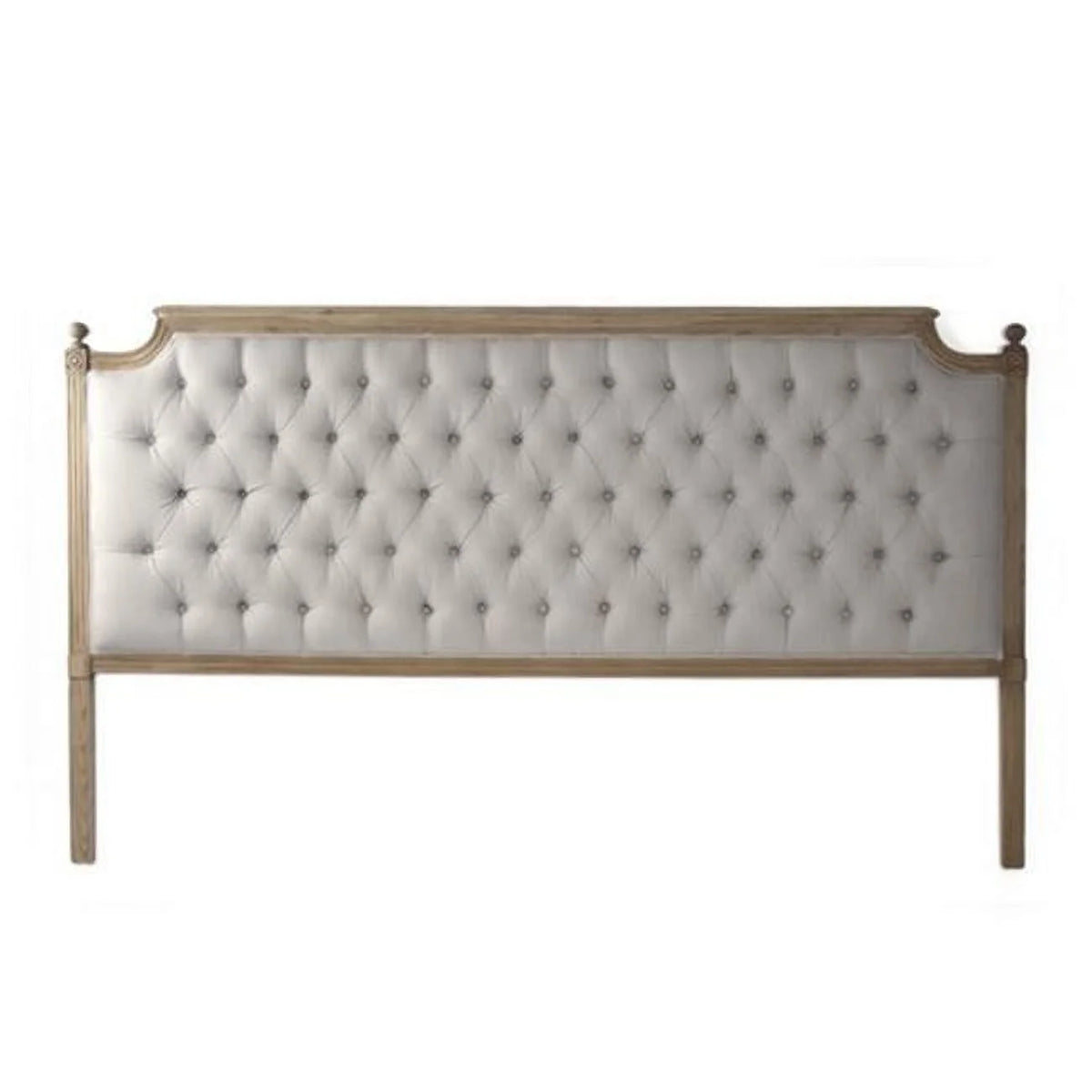 King Natural Linen Tufted Headboard Y849