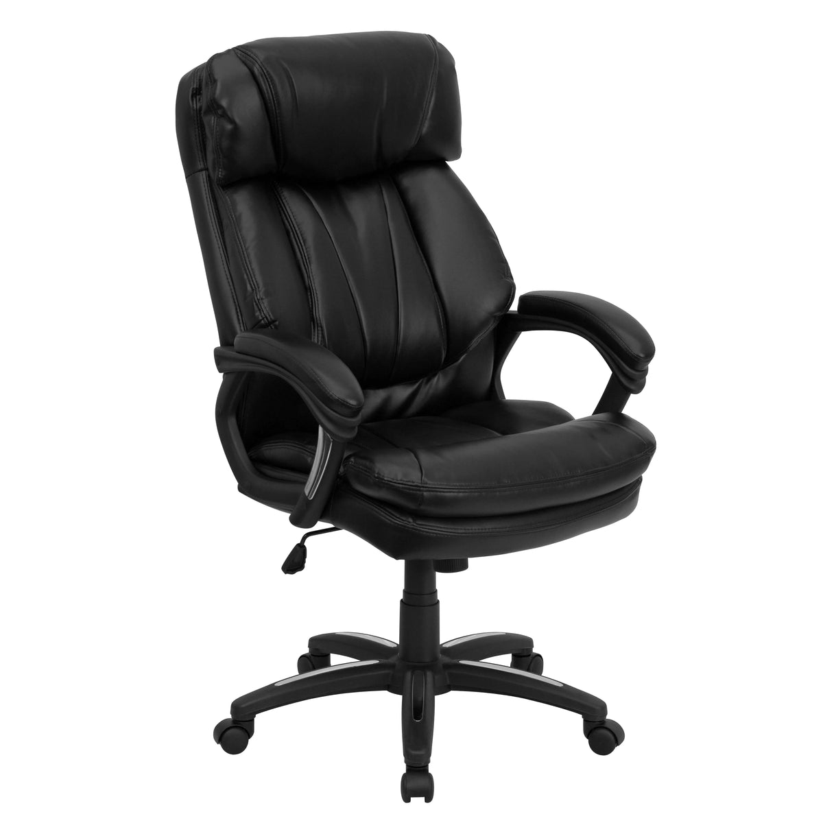 Black LeatherSoft Swivel Office Arm Chair C9438