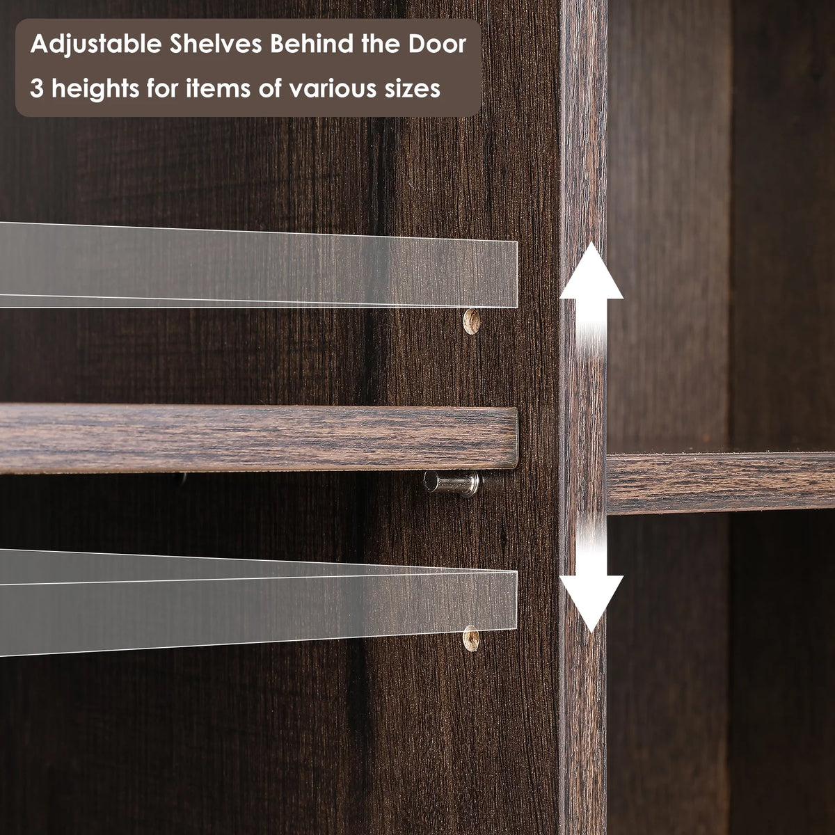 Dark Brown Console Cabinet with Doors and Shelves K9456