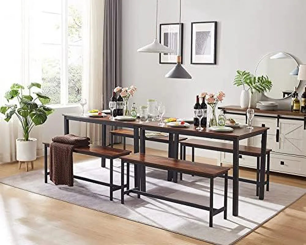 Dining Table Set for 4 with Metal Frame W3863