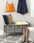 Brown Wooden Storage Bench C3241