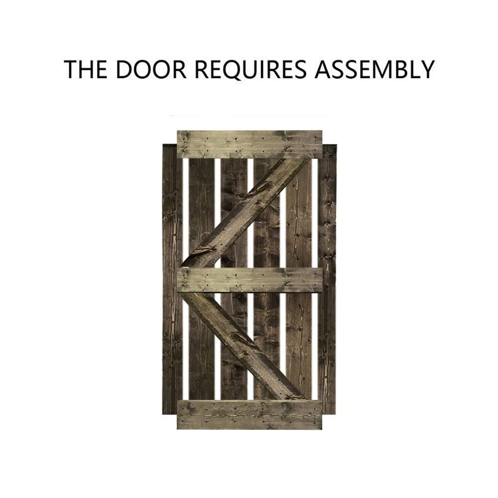 36 in. x 84 in. Solid Jungle Green Stained Pine Wood Interior Sliding Barn Door Slab W70452