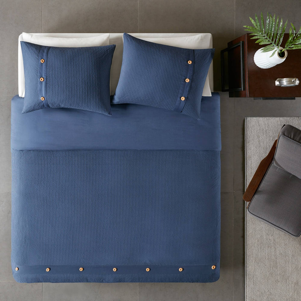 3 Piece Cotton Waffle Weave Duvet Cover Set Z2898