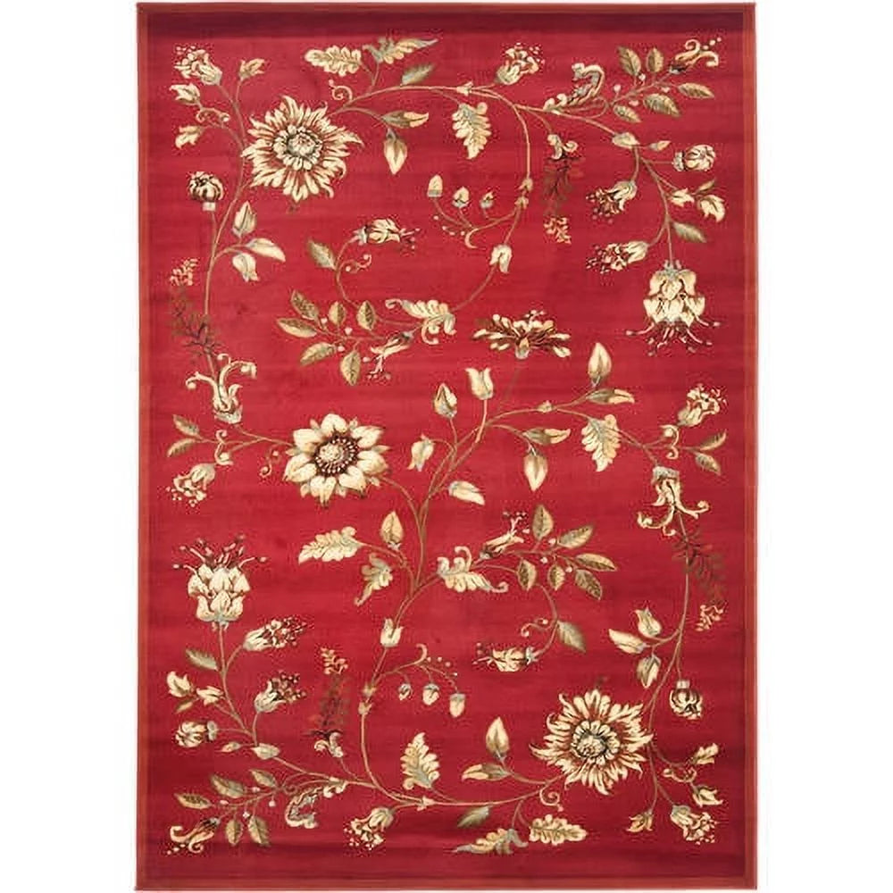 Red Multi Floral Border Area Rug 8'9" x 12' X42511