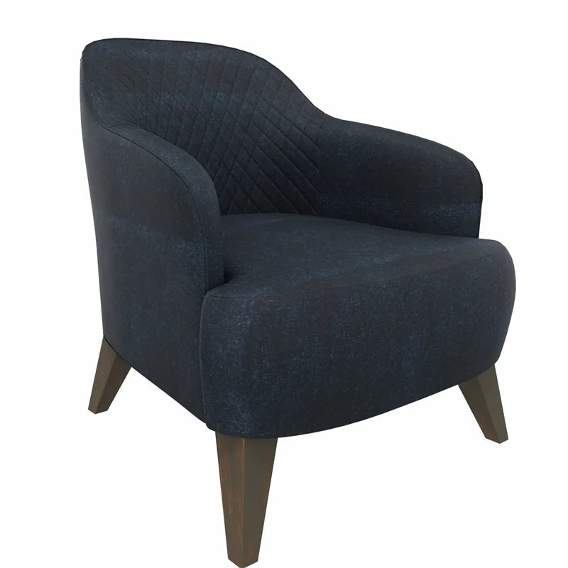 Navy Fabric & Wood Armchair J30650