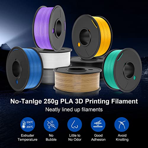 250g PLA Filament 1.75mm 8 Rolls Multicolor Y24091
