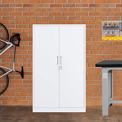 Black 3 Shelf Locking Metal Storage Cabinet A1241