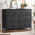 8 Drawer Fabric Dresser with Steel Frame and Wooden Top J210