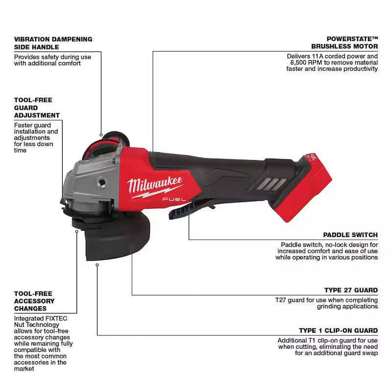 18V Lithium-Ion Brushless Cordless Grinder & 3/8 in. Impact Wrench Combo Kit V9773