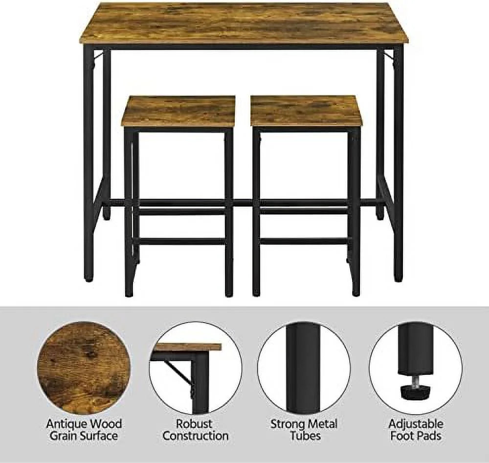 3 Piece Counter Height Table with Stools Set of 2 C30645