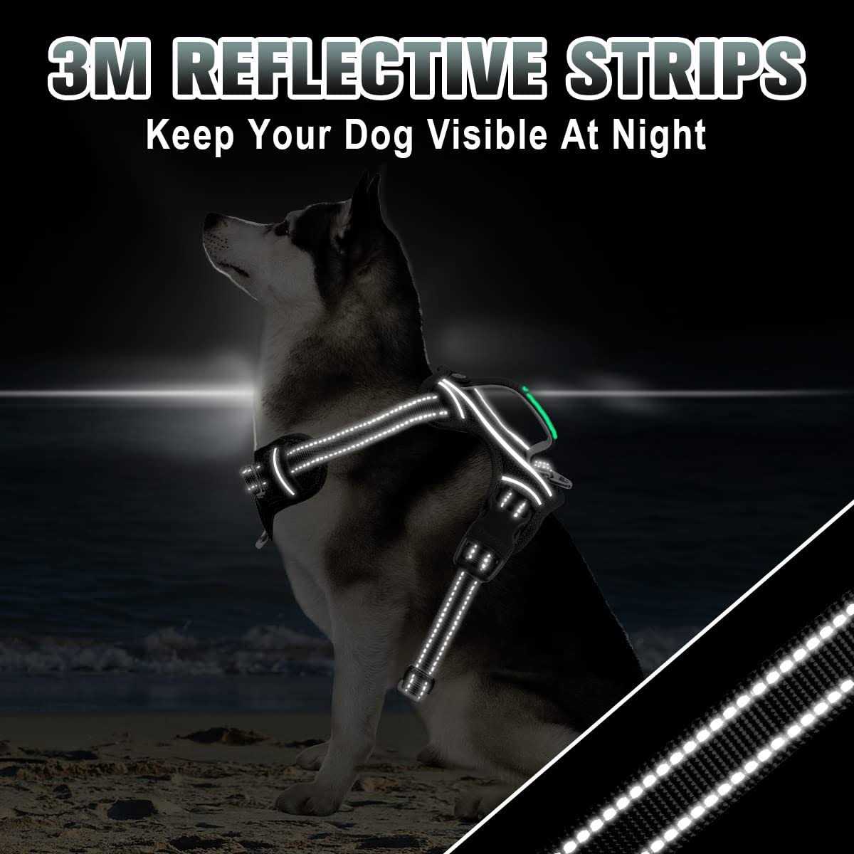 No Pull Reflective Dog Harness with Handle S83663