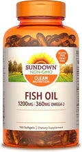 Fish Oil 1200 mg Omega-3 100 Softgels Pack of 2 B788