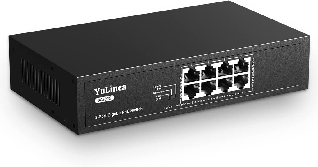 8 Port Gigabit PoE Unmanaged Ethernet Switch Pack of 2 V942