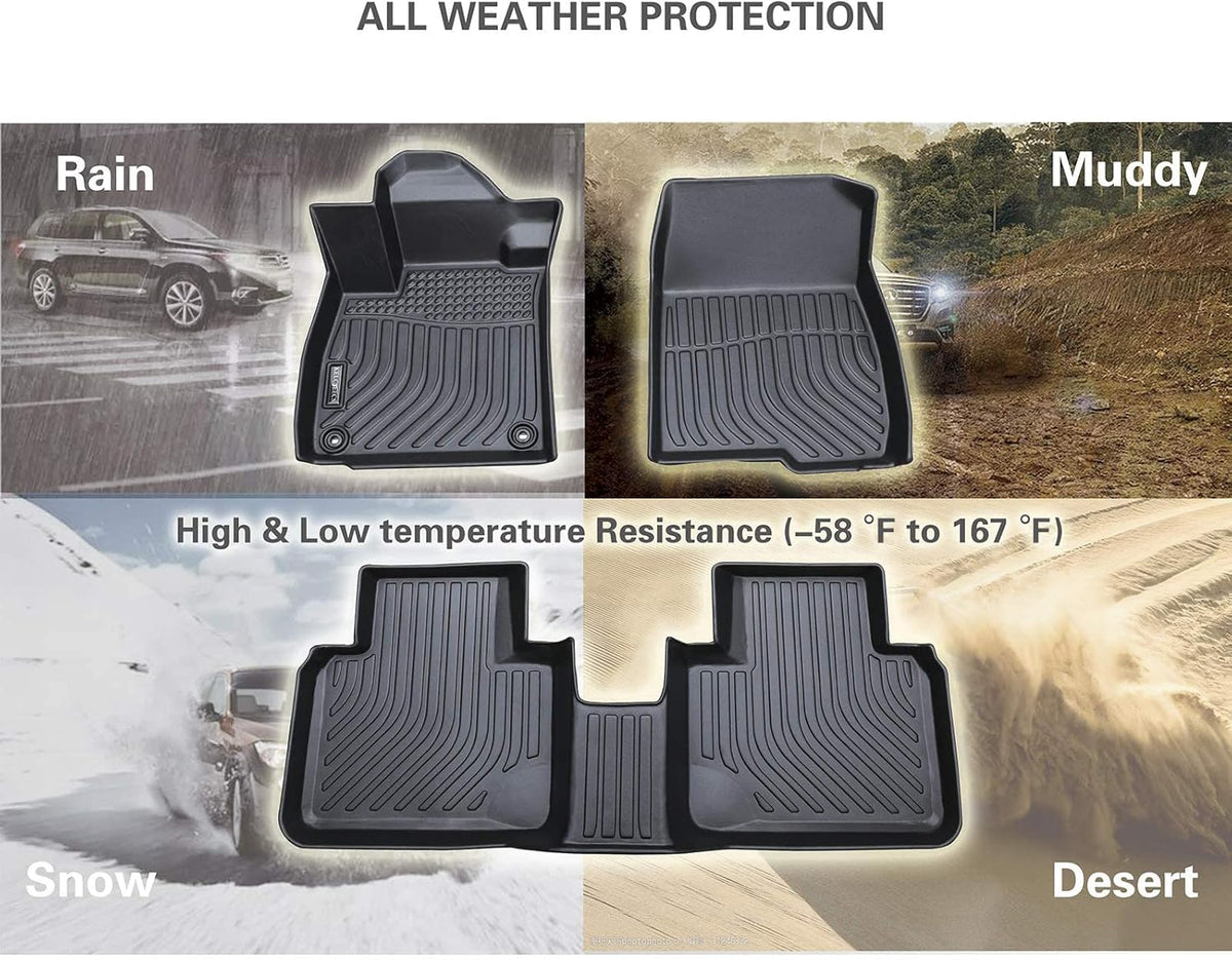 Black Waterproof Car Floor Mats Full Set V221485