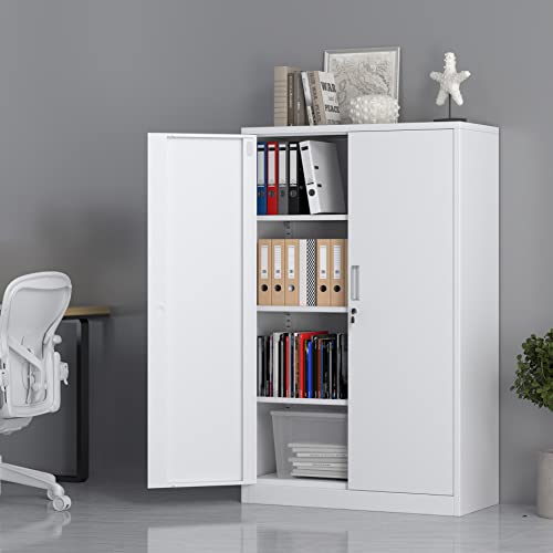 Black 3 Shelf Locking Metal Storage Cabinet A1241