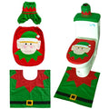 3 Pcs Christmas Toilet Seat Cover and Rug Set U137
