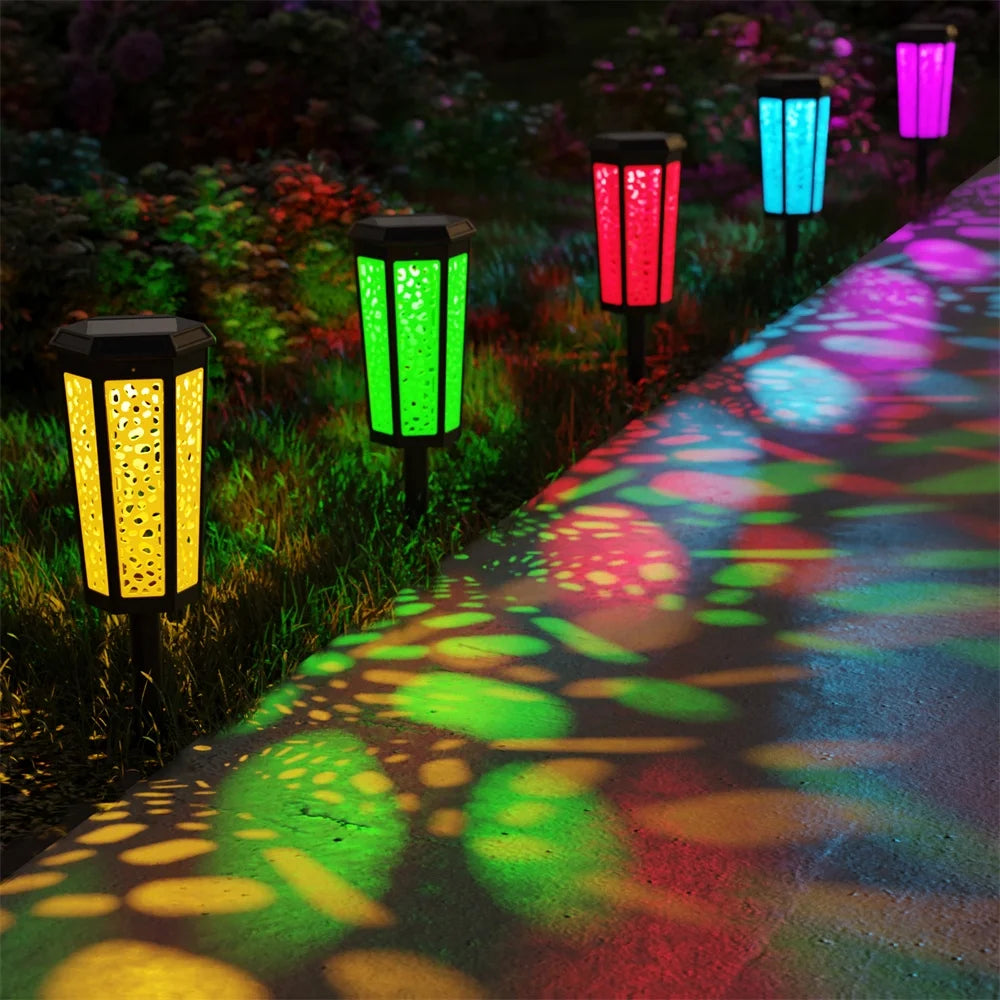 6 Pack Color Changing Solar Pathway Lights Q925845