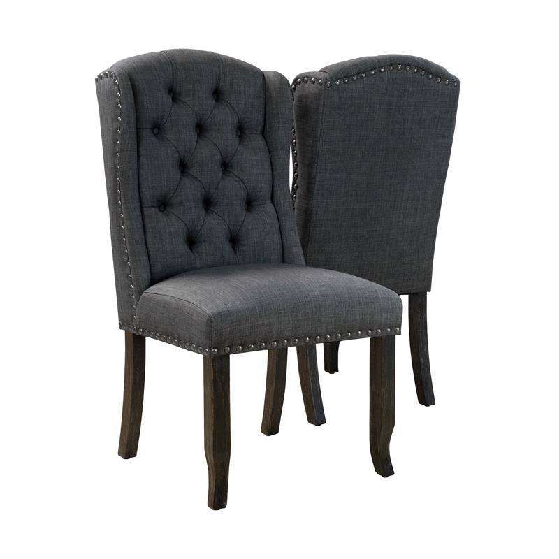 Gray Dining Side Chair Set of 2 L499
