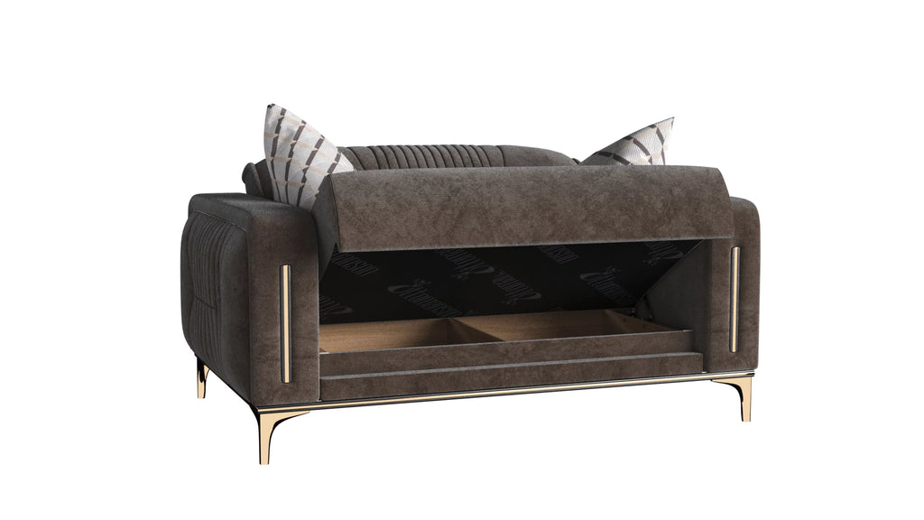 Brown Microfiber Sleeper Loveseat J59934