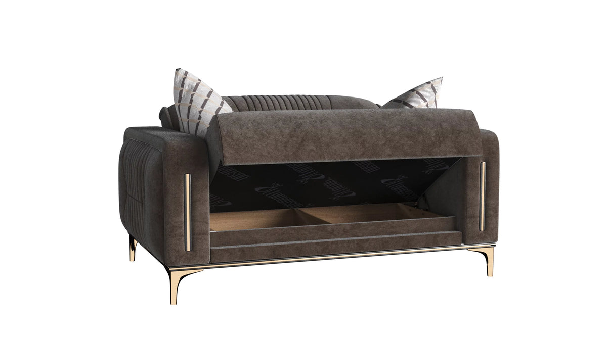 Brown Microfiber Sleeper Loveseat J59934