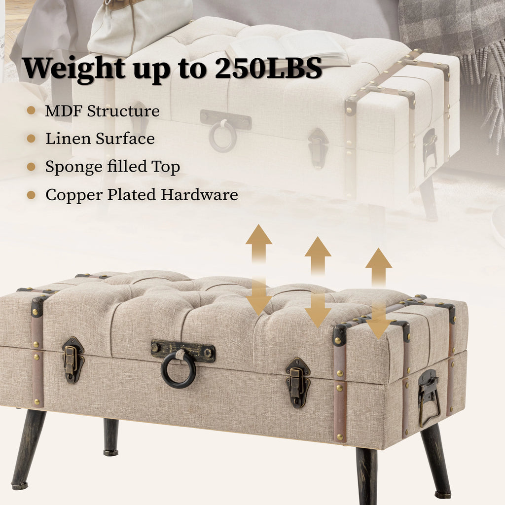 Modern Upholstered Storage Ottoman N53348
