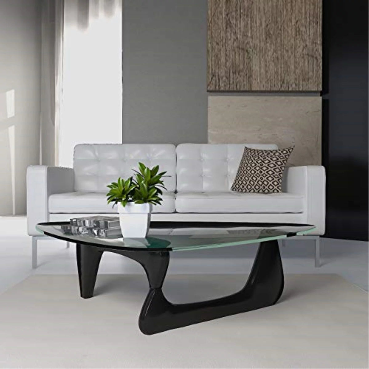 Black Wooden Glass Top Coffee Table S44485