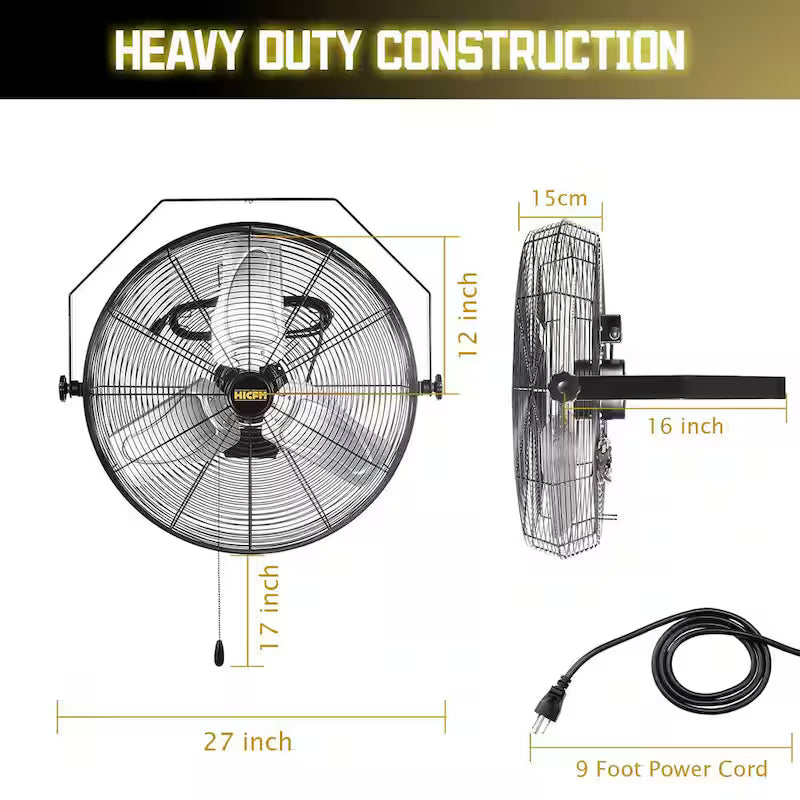 Yellow 2 Speeds 24 in. Wall Fan Y7552
