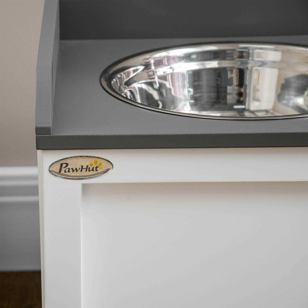 Large Elevated Dog Bowls with Storage Drawer H2804