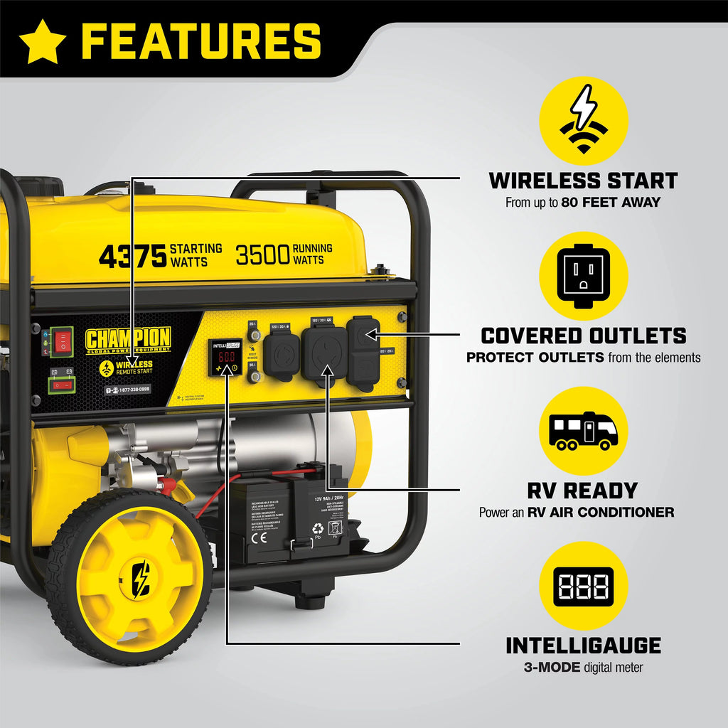 3500 Watts Portable Generator with Remote Start A9987