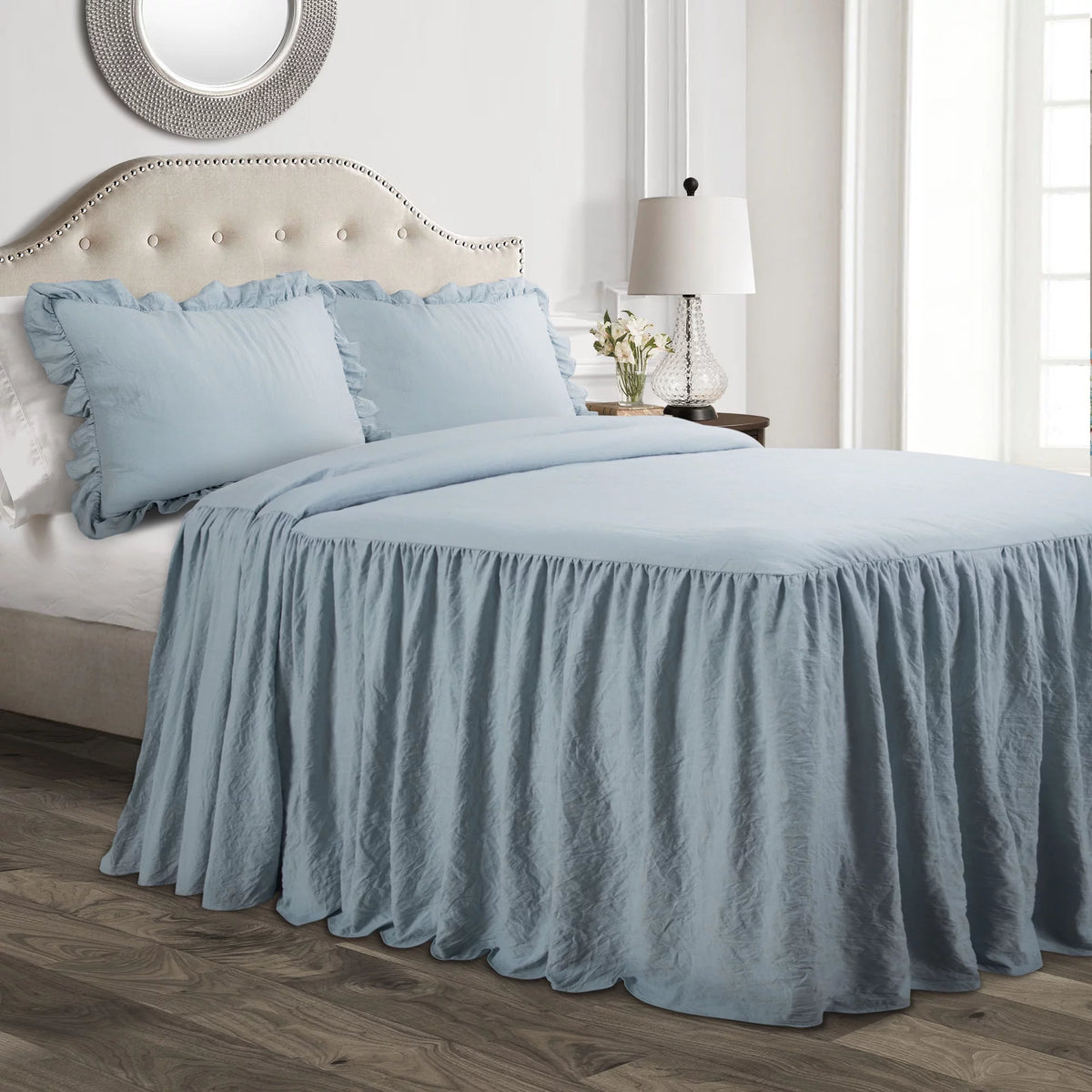 King Lake Blue 3-Pc Bedspread R1354