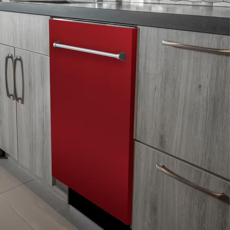 24 in. Compact Dishwasher with 2 Racks in Red Gloss F316804