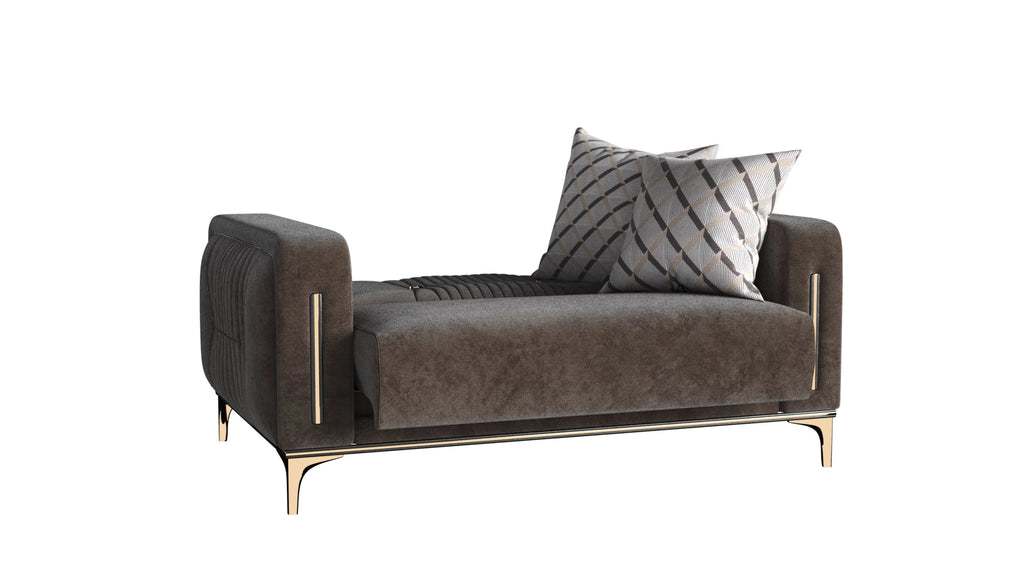 Brown Microfiber Sleeper Loveseat J59934
