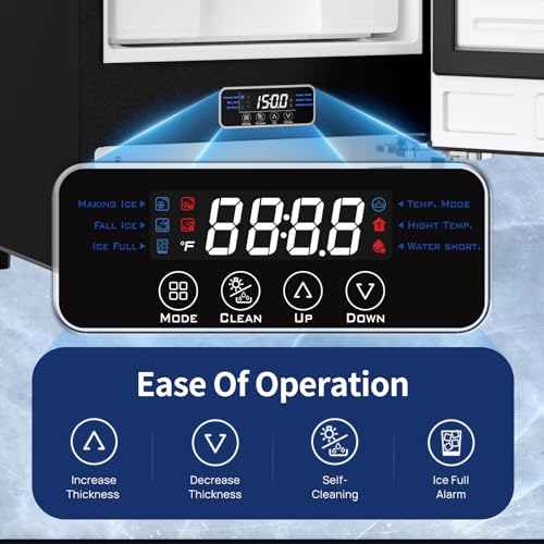 15 Inch Stainless Steel Built-in Freestanding Ice Maker with 30lbs Storage Bin O9508
