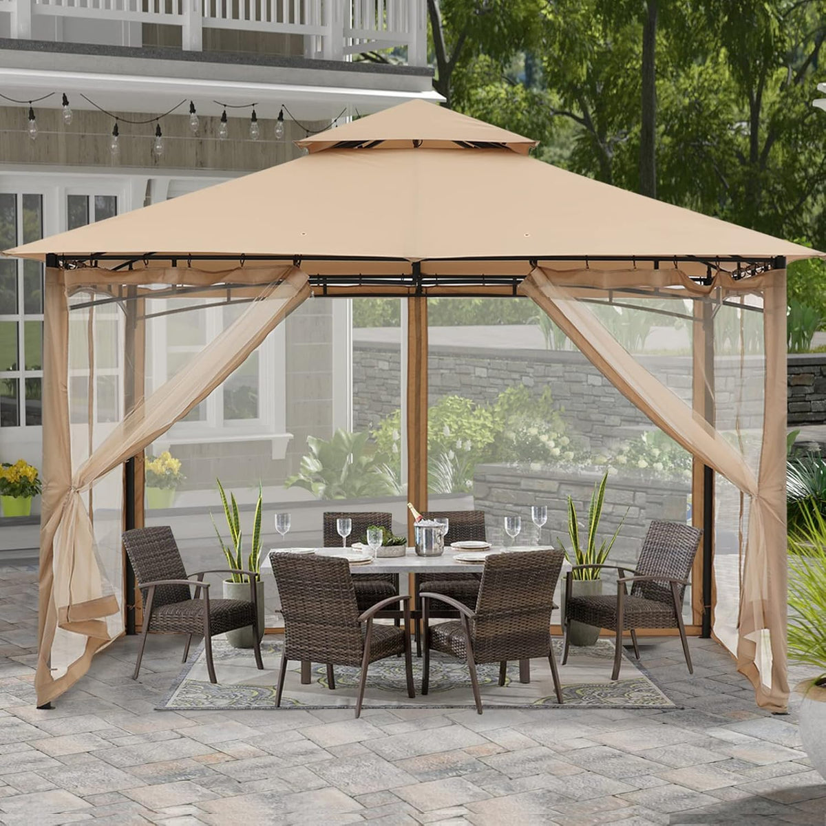 10x12 Gazebo with Netting S481120