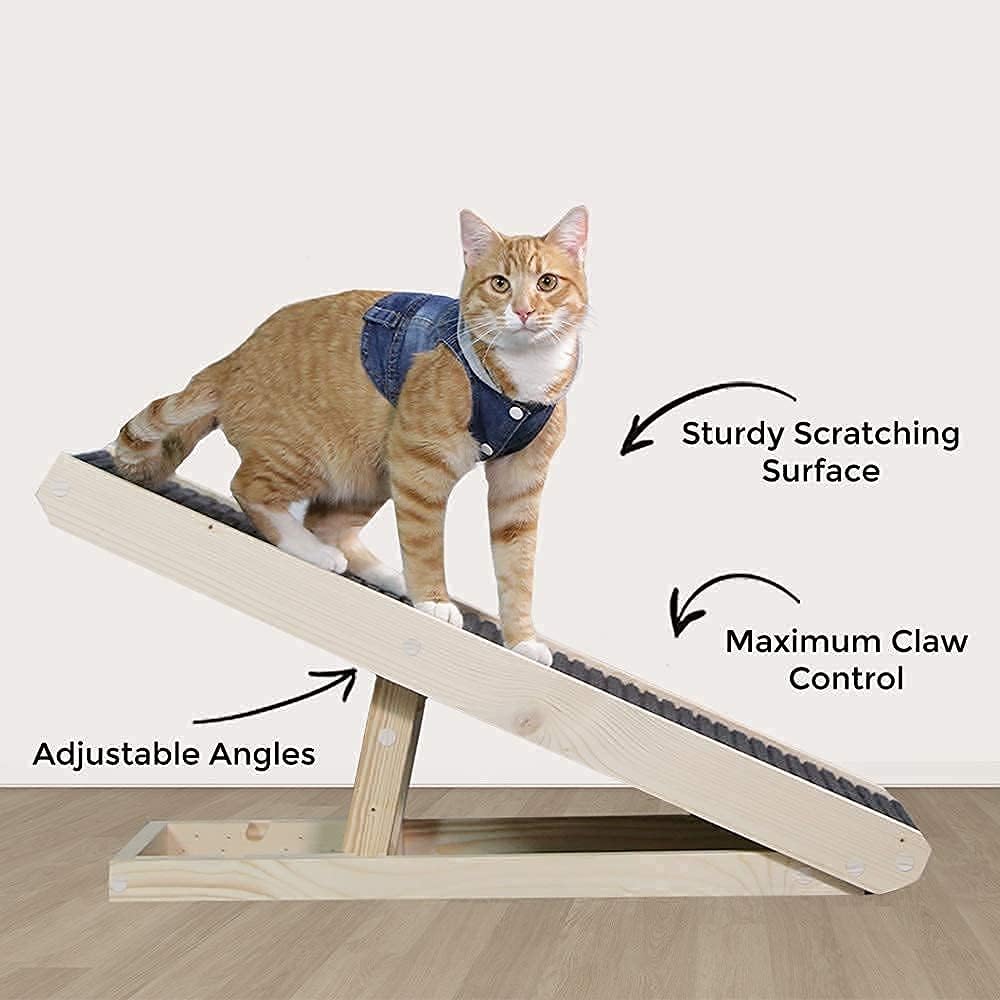 2-in-1 Cat Ramp & Cat Scratcher with Replaceable Carpet G859